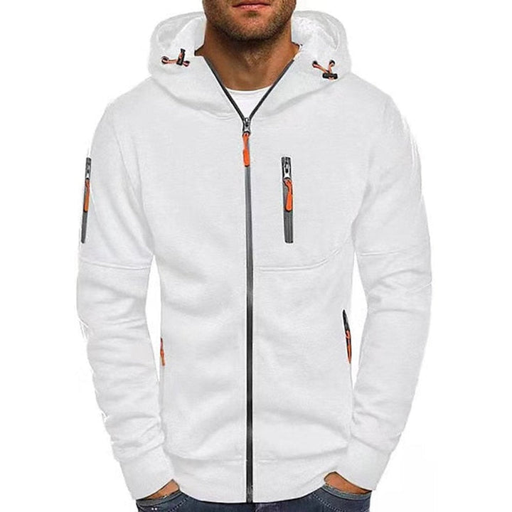 Men's Zip-Up Hooded Knit Sweater Fleece Pullover Hoodie