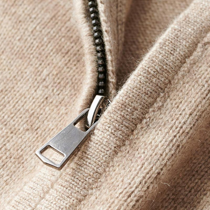 Men's Zip-Up Knitted Jumper