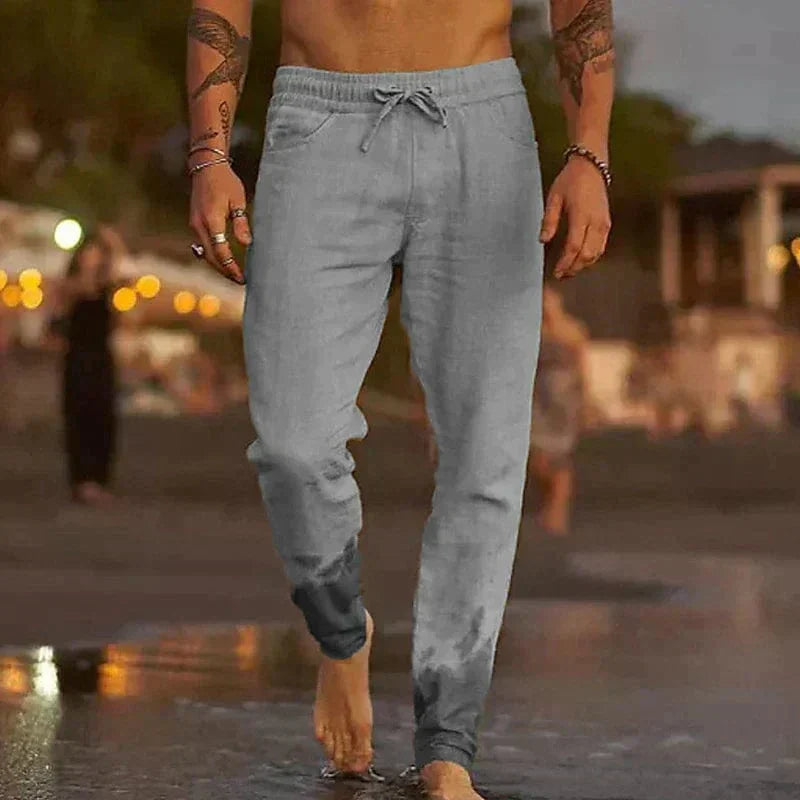 Michael - Men's Lightweight Breathable Linen Trousers - photo 2