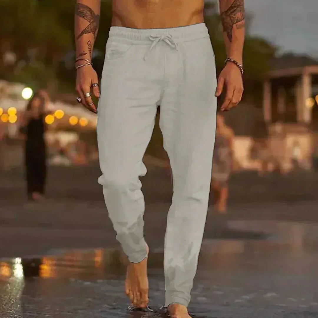 Michael - Men's Lightweight Breathable Linen Trousers - photo 3