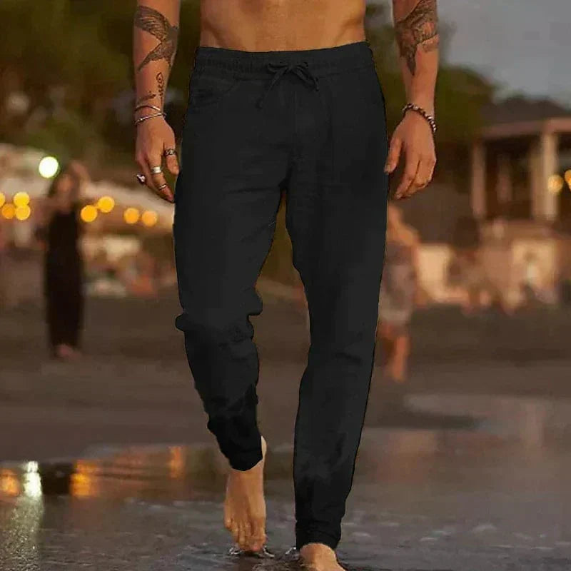 Michael - Men's Lightweight Breathable Linen Trousers - photo 4