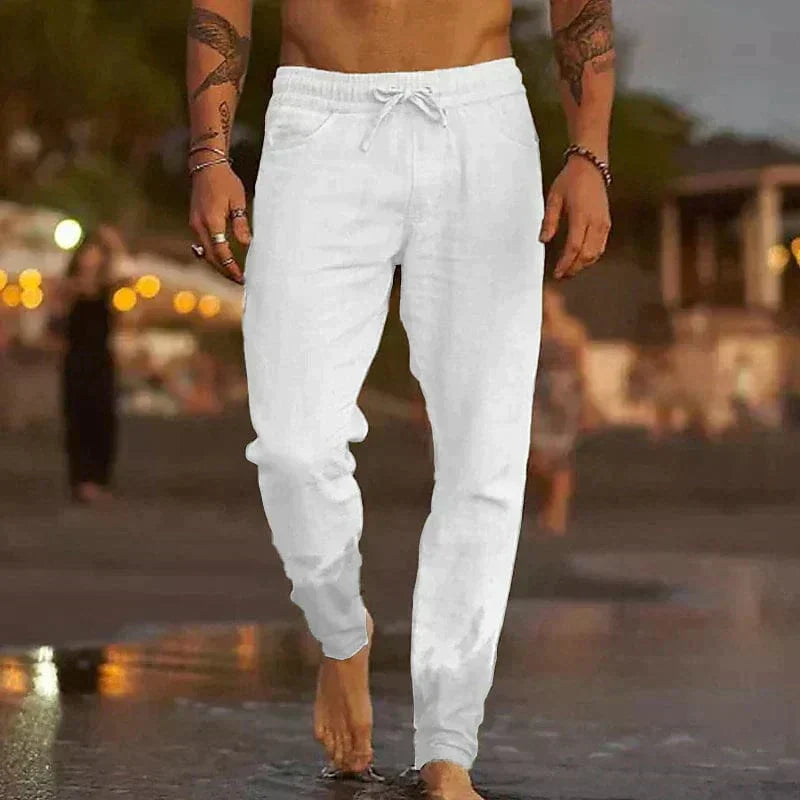 Michael - Men's Lightweight Breathable Linen Trousers - photo 5