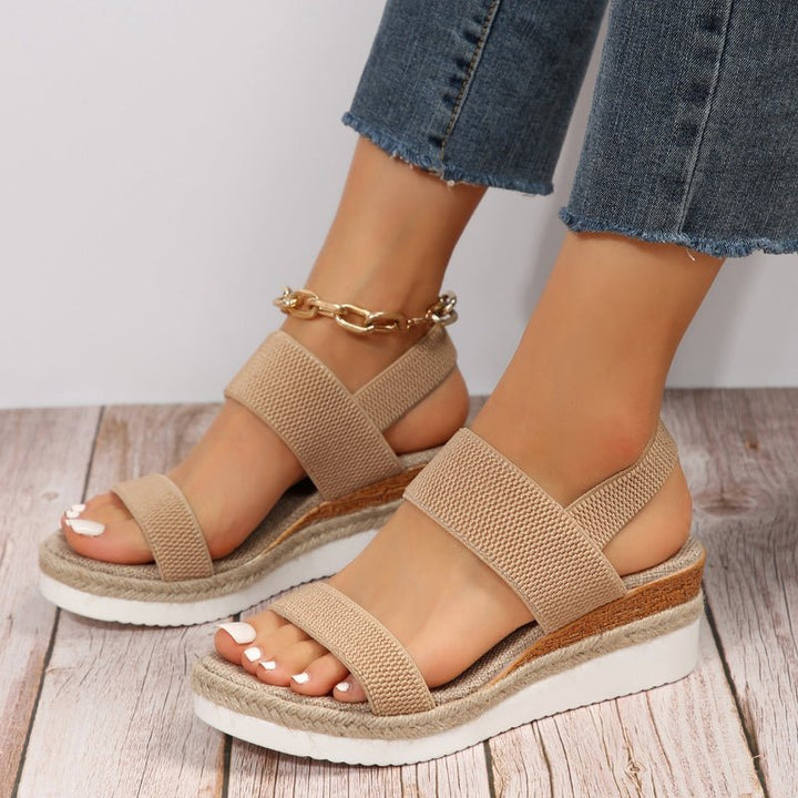 Women's Comfortable Stretch Strap Platform Sandals