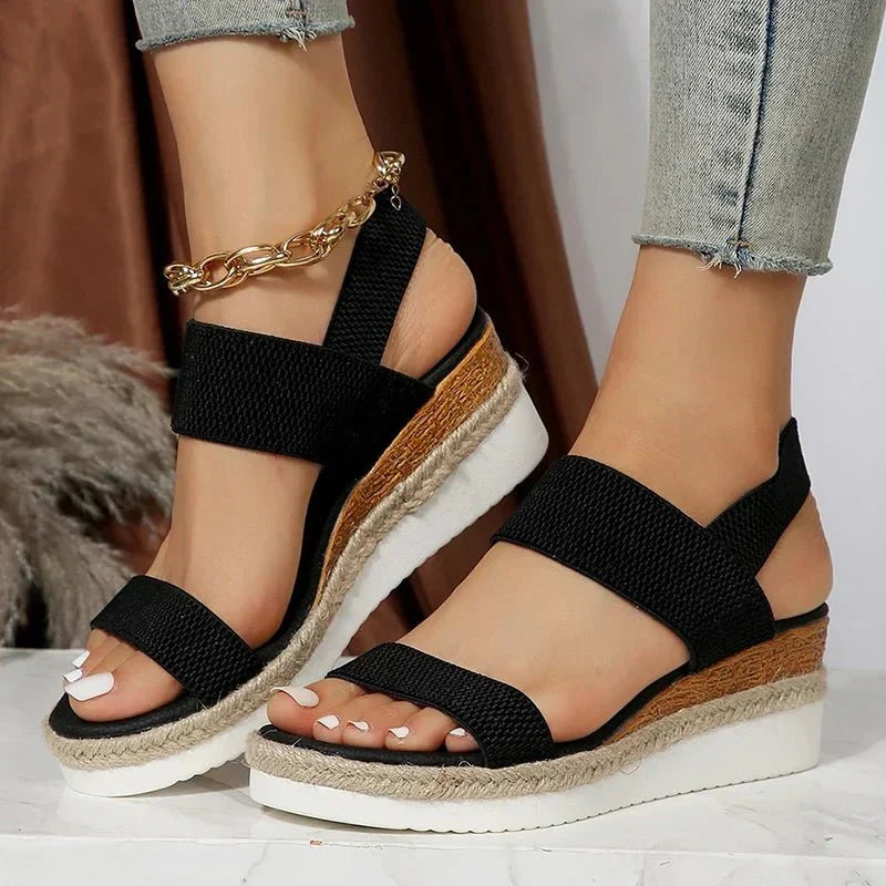 Women's Comfortable Stretch Strap Platform Sandals
