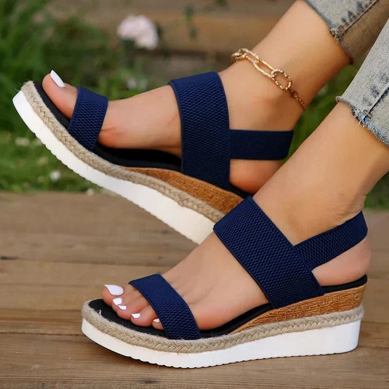 Women's Comfortable Stretch Strap Platform Sandals