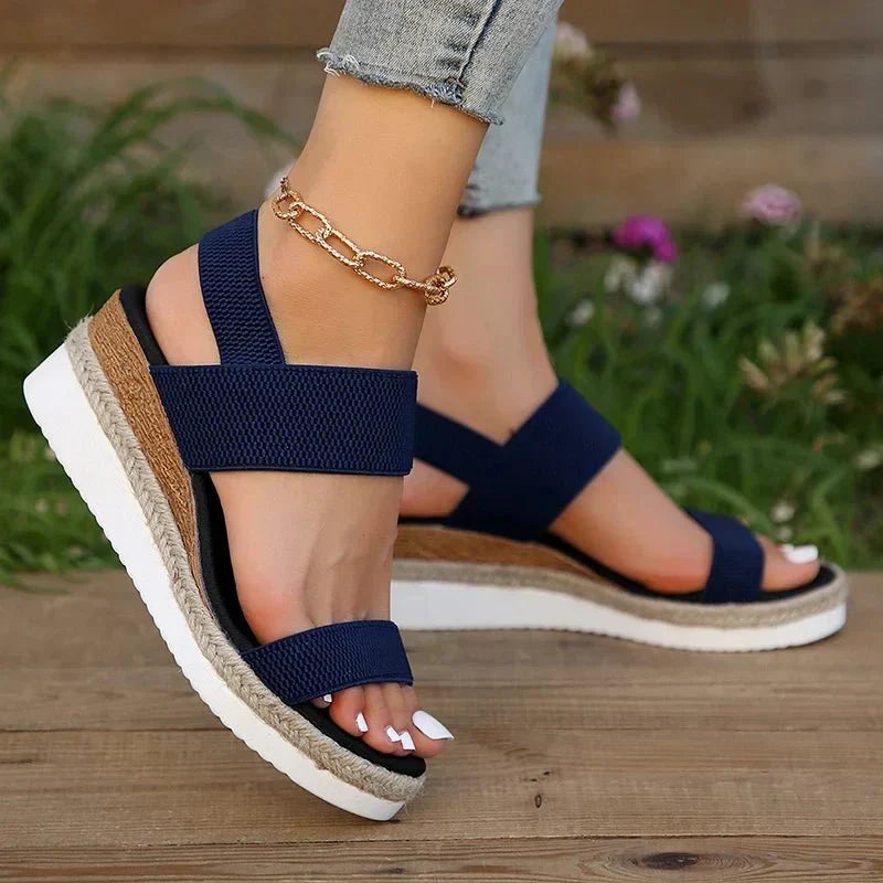 Women's Comfortable Stretch Strap Platform Sandals