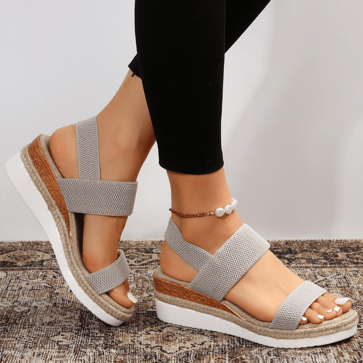 Women's Comfortable Stretch Strap Platform Sandals