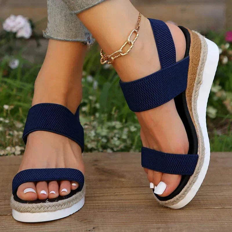 Women's Comfortable Stretch Strap Platform Sandals