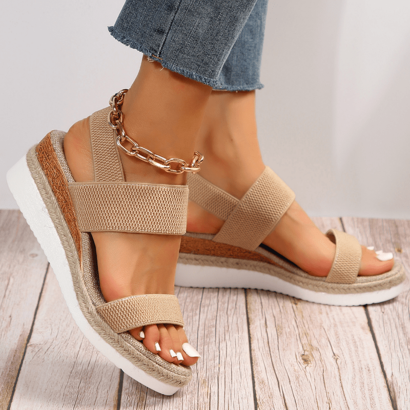 Women's Comfortable Stretch Strap Platform Sandals