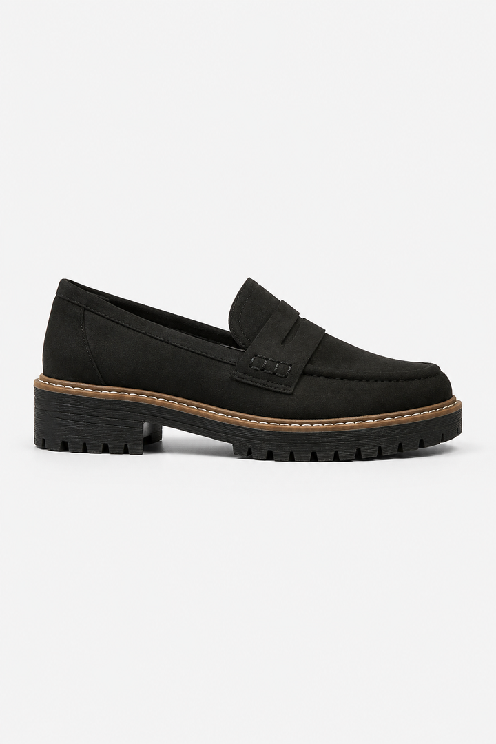 Nancy - Women's Chunky Suede Loafers with a Brushed Finish - photo 1