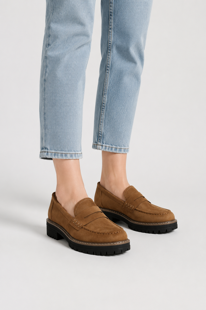 Nancy - Women's Chunky Suede Loafers with a Brushed Finish - photo 15