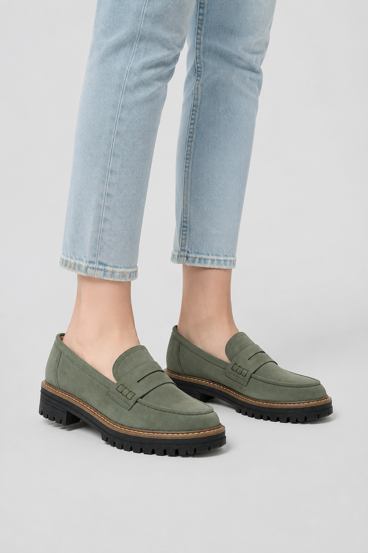 Nancy - Women's Chunky Suede Loafers with a Brushed Finish - photo 19