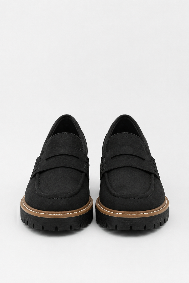 Nancy - Women's Chunky Suede Loafers with a Brushed Finish - photo 2