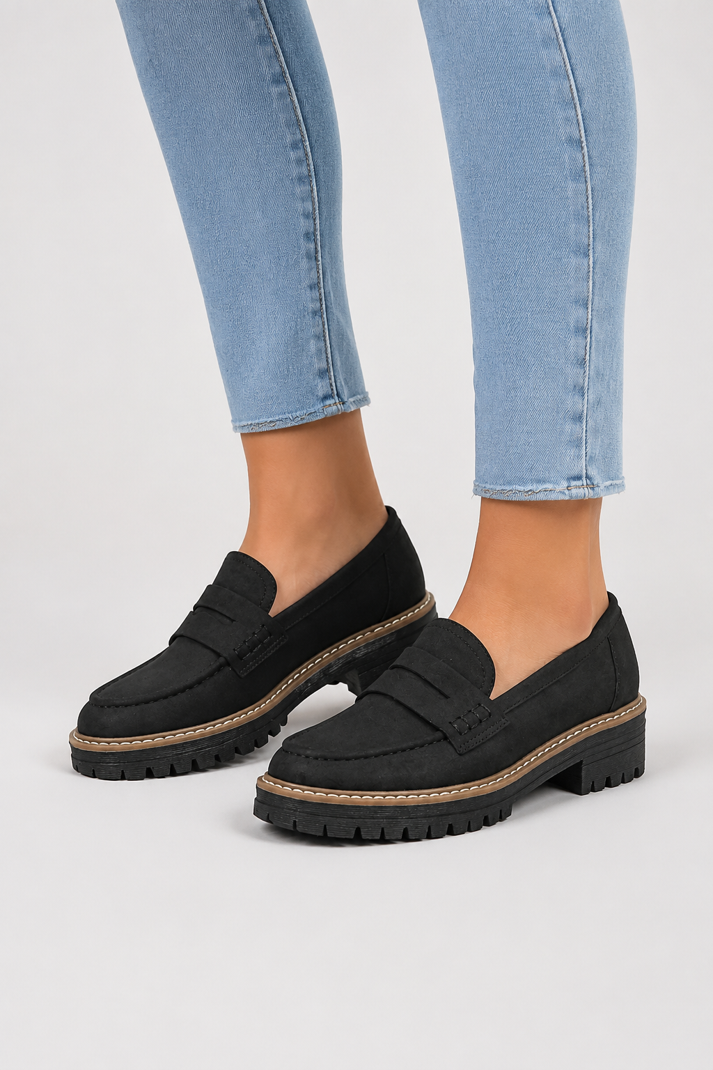 Nancy - Women's Chunky Suede Loafers with a Brushed Finish - photo 4