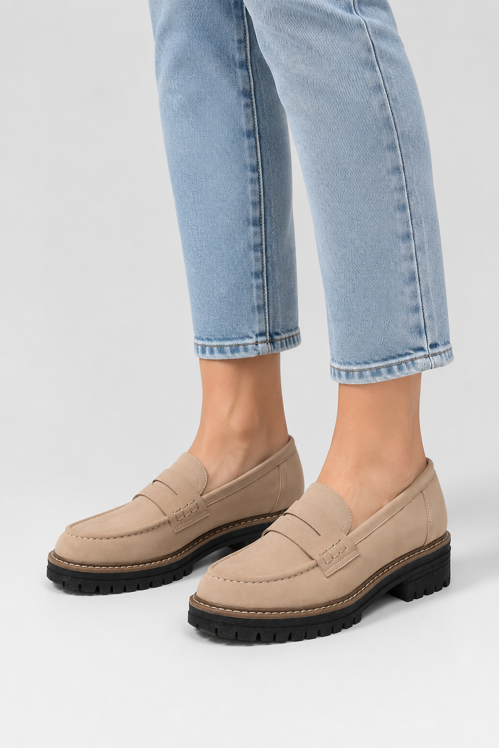 Nancy - Women's Chunky Suede Loafers with a Brushed Finish - photo 9