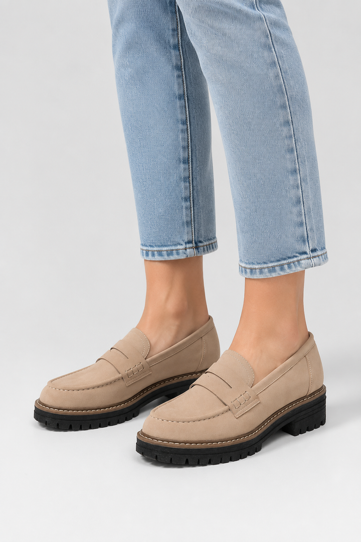 Nancy - Women's Chunky Suede Loafers with a Brushed Finish - photo 9