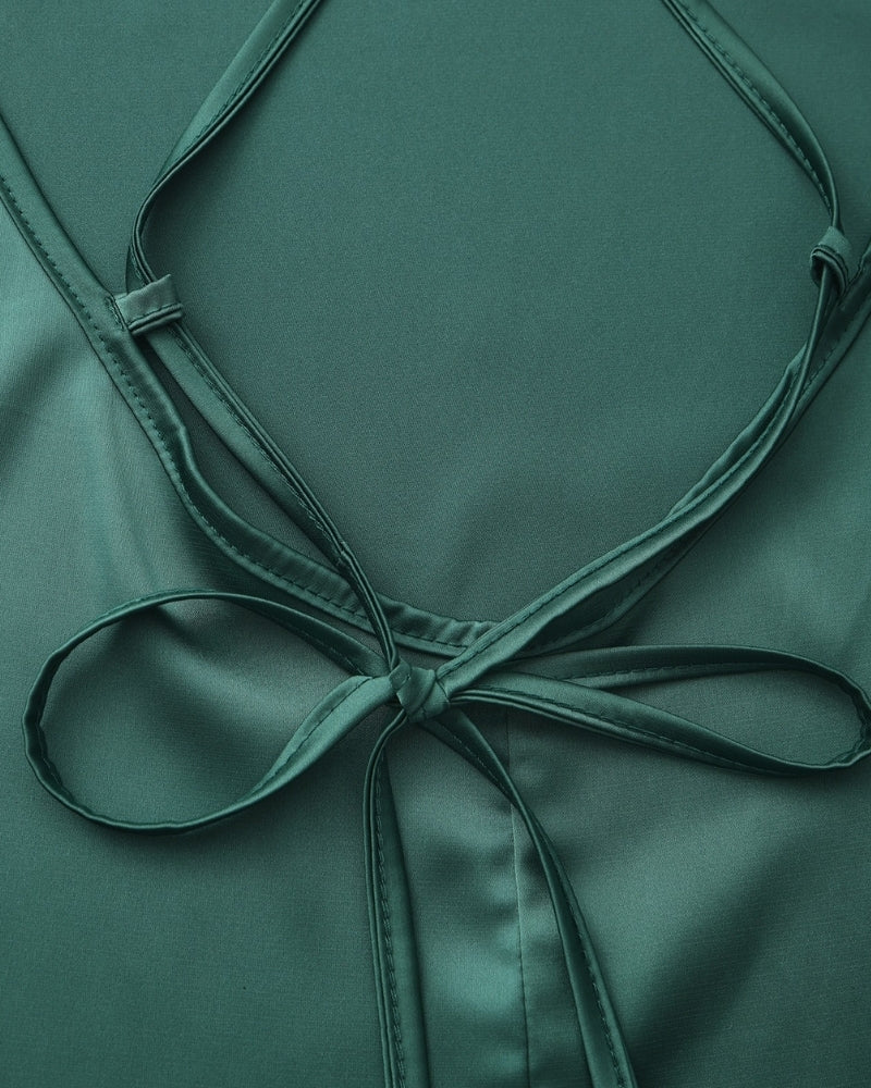 Women's Silk Satin Slip Dress with Cowl Neck - photo 6