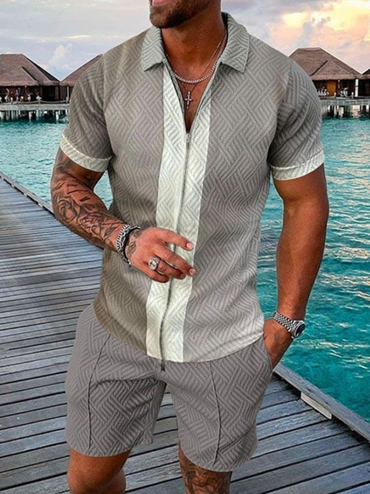 Oliver - Men's Streetwear Polo Shirt and Shorts Set - photo 1