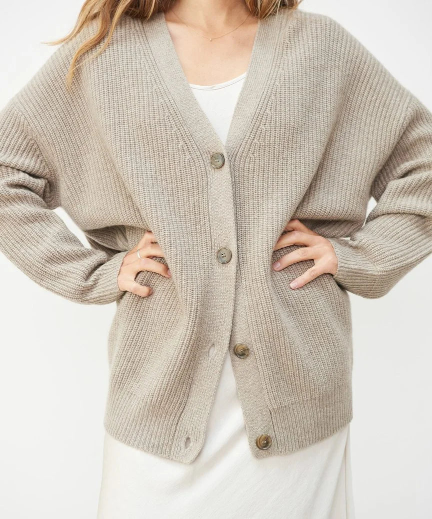 Olivia - Women's V-neck Cashmere Cardigan with Button Front - photo 4