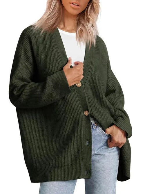 Olivia - Women's V-neck Cashmere Cardigan with Button Front - photo 6