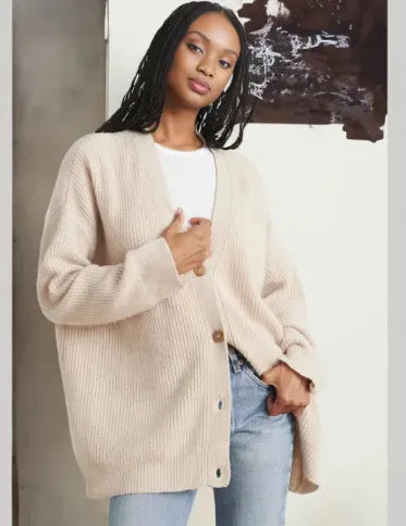 Olivia - Women's V-neck Cashmere Cardigan with Button Front - photo 9