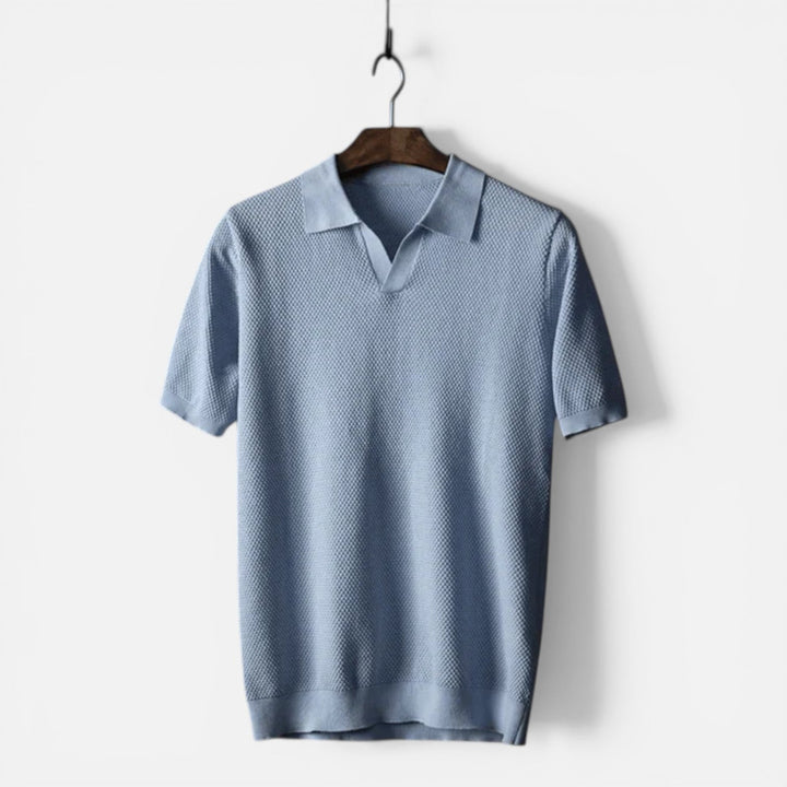 Felorro | Men’s Knitted Polo Shirt Cotton Breathable Slim Fit Classic