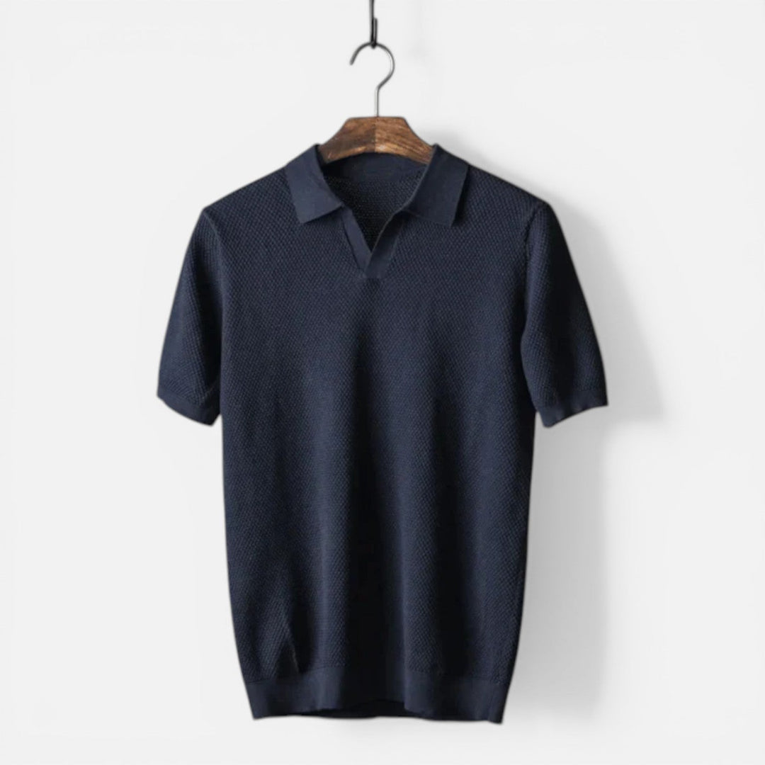Felorro | Men’s Knitted Polo Shirt Cotton Breathable Slim Fit Classic