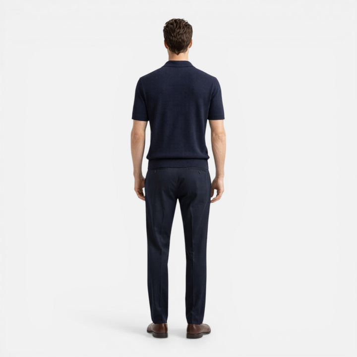 Felorro | Men’s Knitted Polo Shirt Cotton Breathable Slim Fit Classic