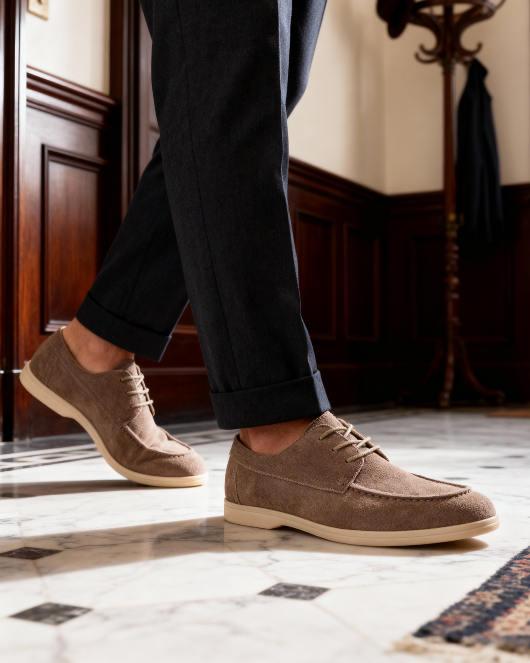 Men's Premium Suede Lace-Up Shoes with a Brushed Finish - photo 4