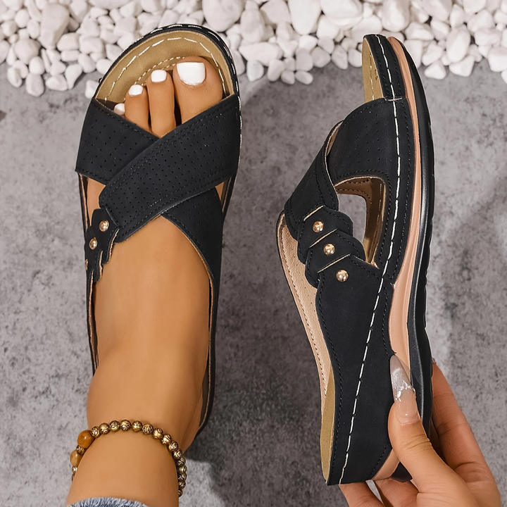 Pricilla - Women's Orthopedic Wedge Sandals with Non-Slip Sole - photo 11