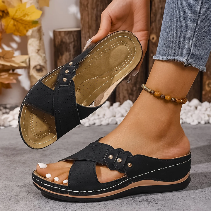 Pricilla - Women's Orthopedic Wedge Sandals with Non-Slip Sole - photo 9