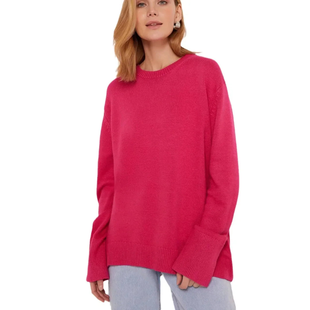 Women's Crew Neck Jumper with Oversized Fit