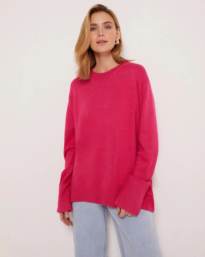 Women's Crew Neck Jumper with Oversized Fit