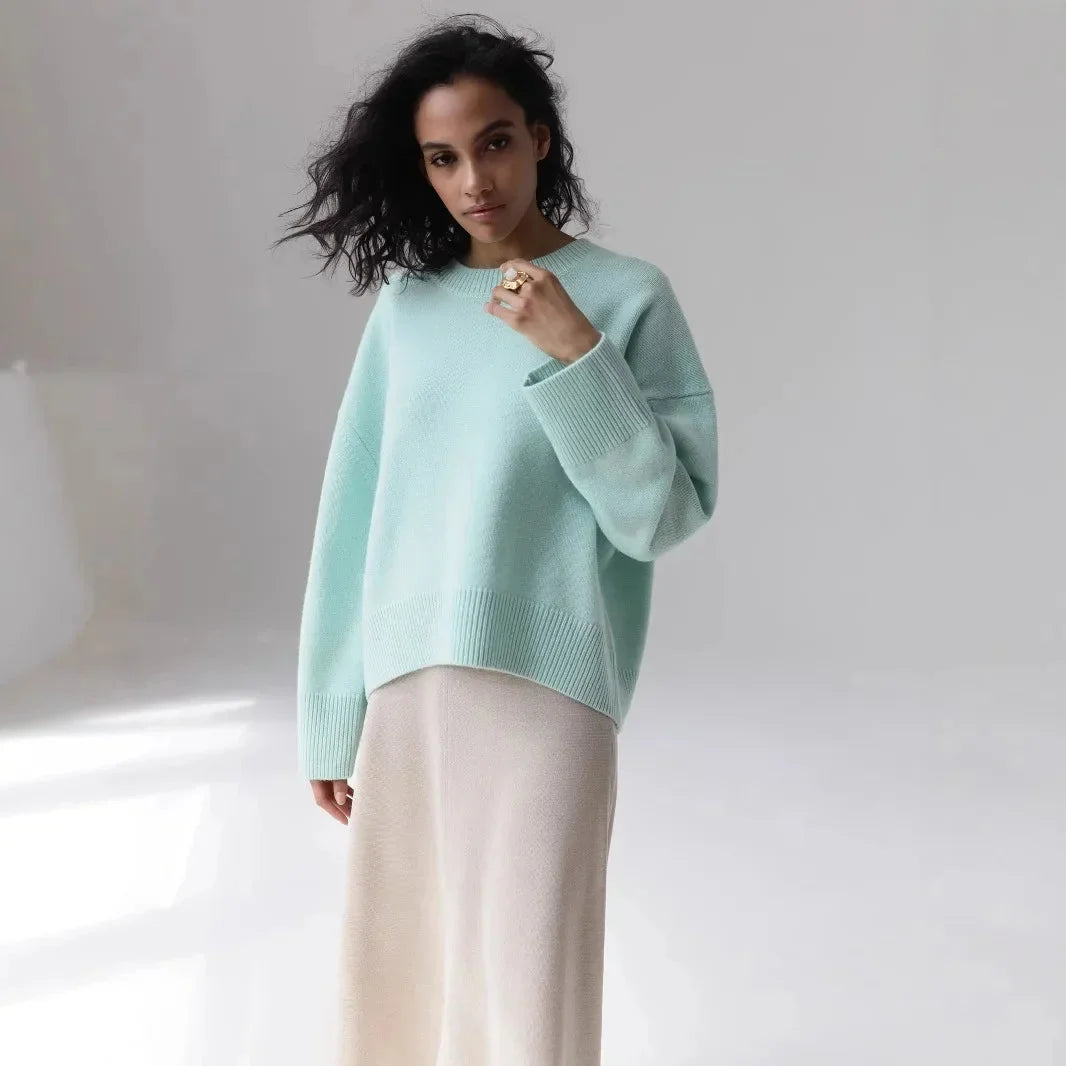 Women's Crew Neck Jumper with Oversized Fit