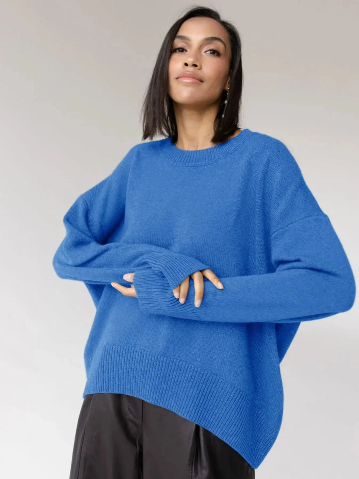 Women's Crew Neck Jumper with Oversized Fit