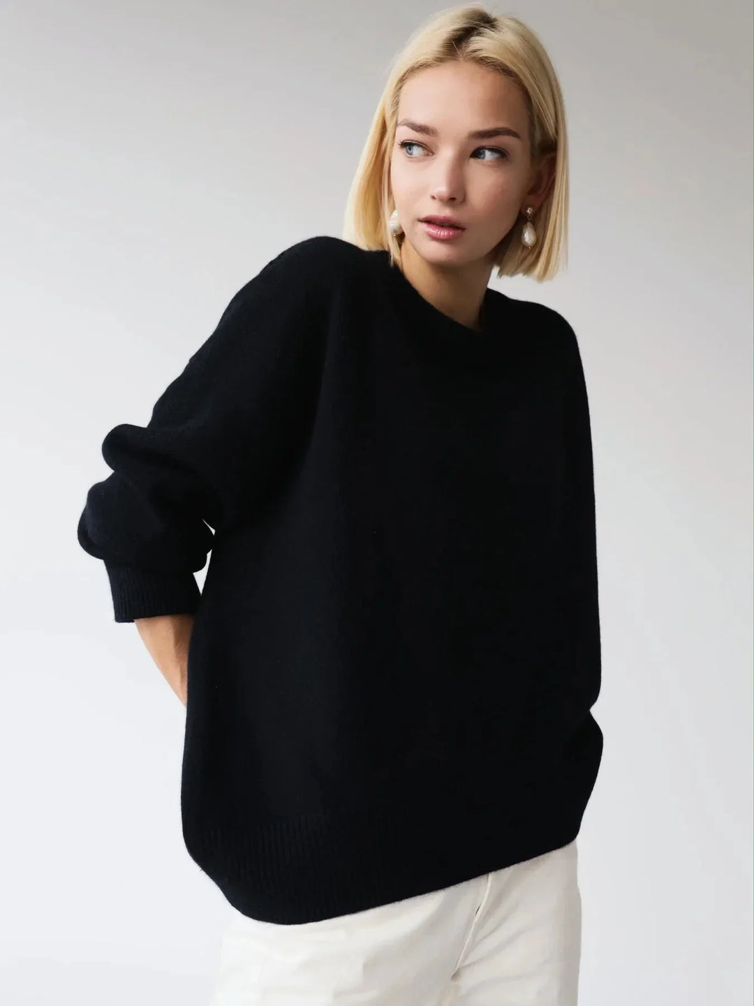 Women's Crew Neck Jumper with Oversized Fit