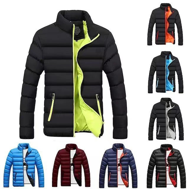 Reinhold - Men's Lined Puffer Jacket with a High Collar
