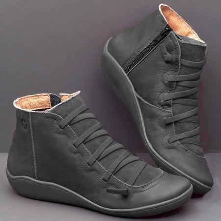 Rita - Women's Orthopedic Leather Shoes with Wedge Sole - photo 13