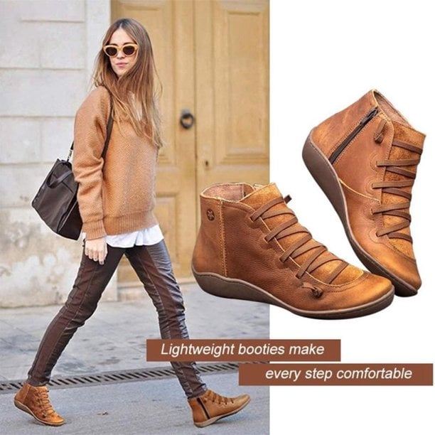 Rita - Women's Orthopedic Leather Shoes with Wedge Sole - photo 3