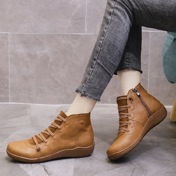 Rita - Women's Orthopedic Leather Shoes with Wedge Sole - photo 5
