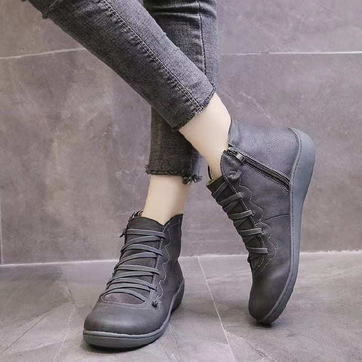 Rita - Women's Orthopedic Leather Shoes with Wedge Sole - photo 9