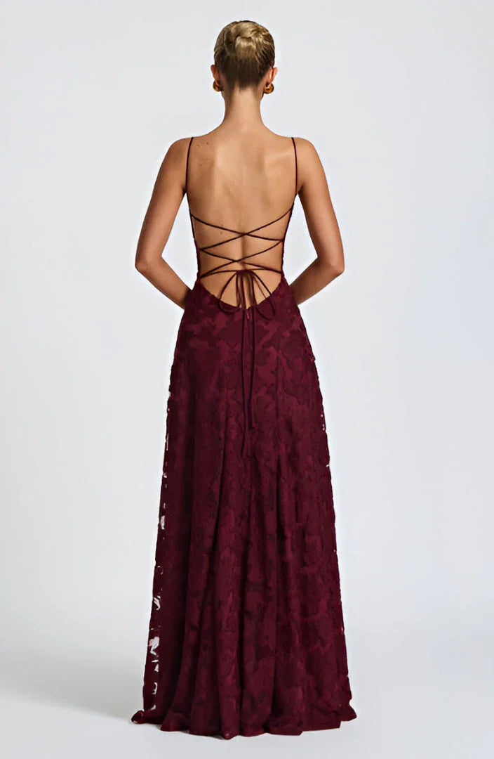 Women’s Lace Backless Maxi Evening Dress