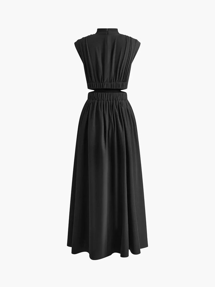 Women's High Neck Summer Maxi Dress with Cut-Outs