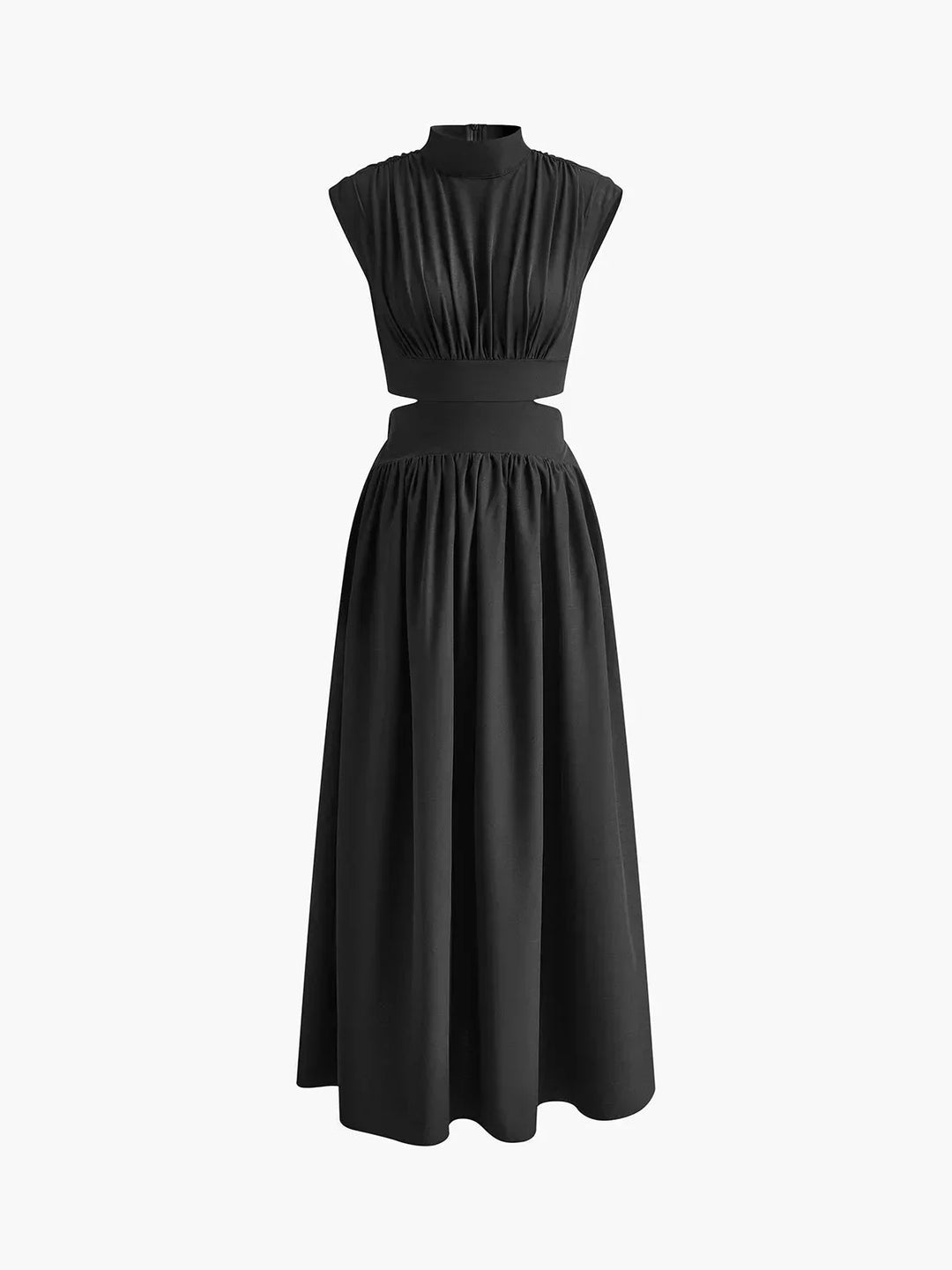 Women's High Neck Summer Maxi Dress with Cut-Outs