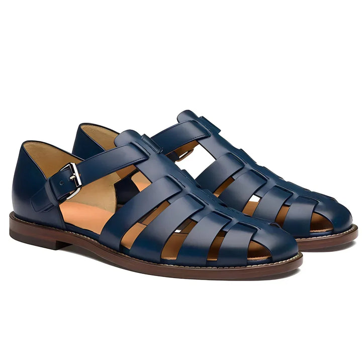 Robert - Men's Leather Gladiator Sandals with Rubber Sole - photo 3