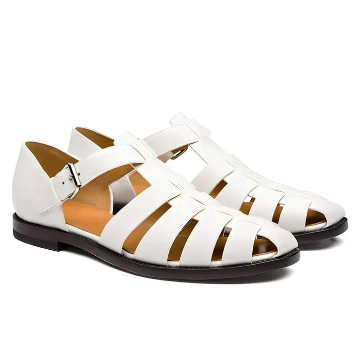 Robert - Men's Leather Gladiator Sandals with Rubber Sole - photo 4