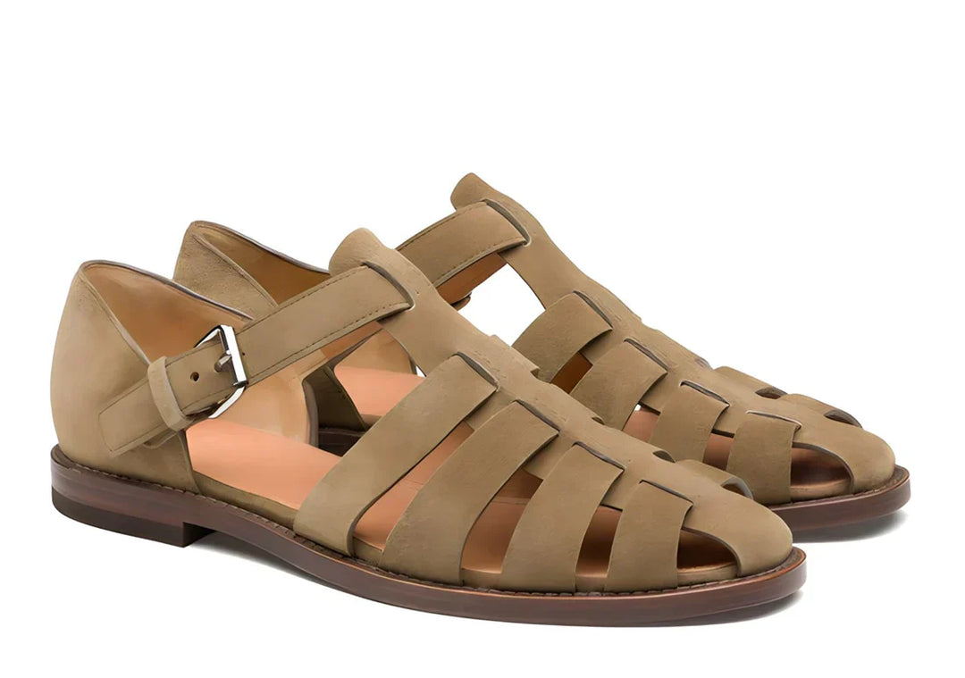 Robert - Men's Leather Gladiator Sandals with Rubber Sole - photo 8