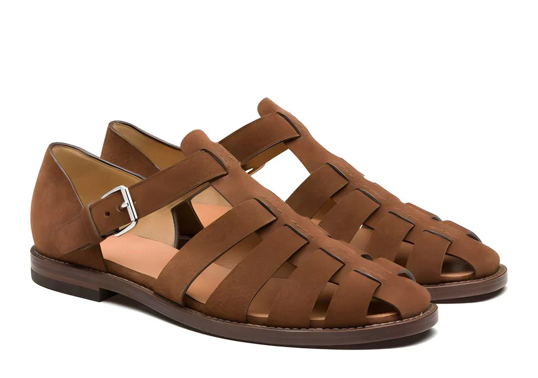 Robert - Men's Leather Gladiator Sandals with Rubber Sole - photo 9
