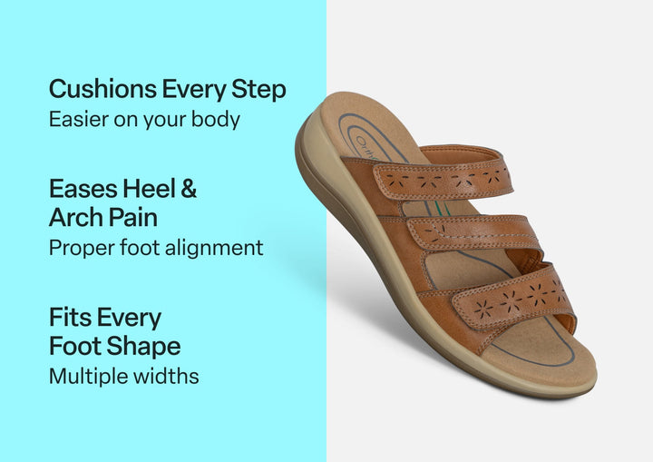 Sahara - Women's Three Strap Slide Sandals with Adjustable Fit - photo 3
