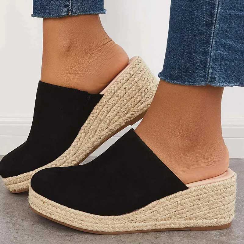 Dámské boho nazouvací boty na klínku pro pohodový letní styl